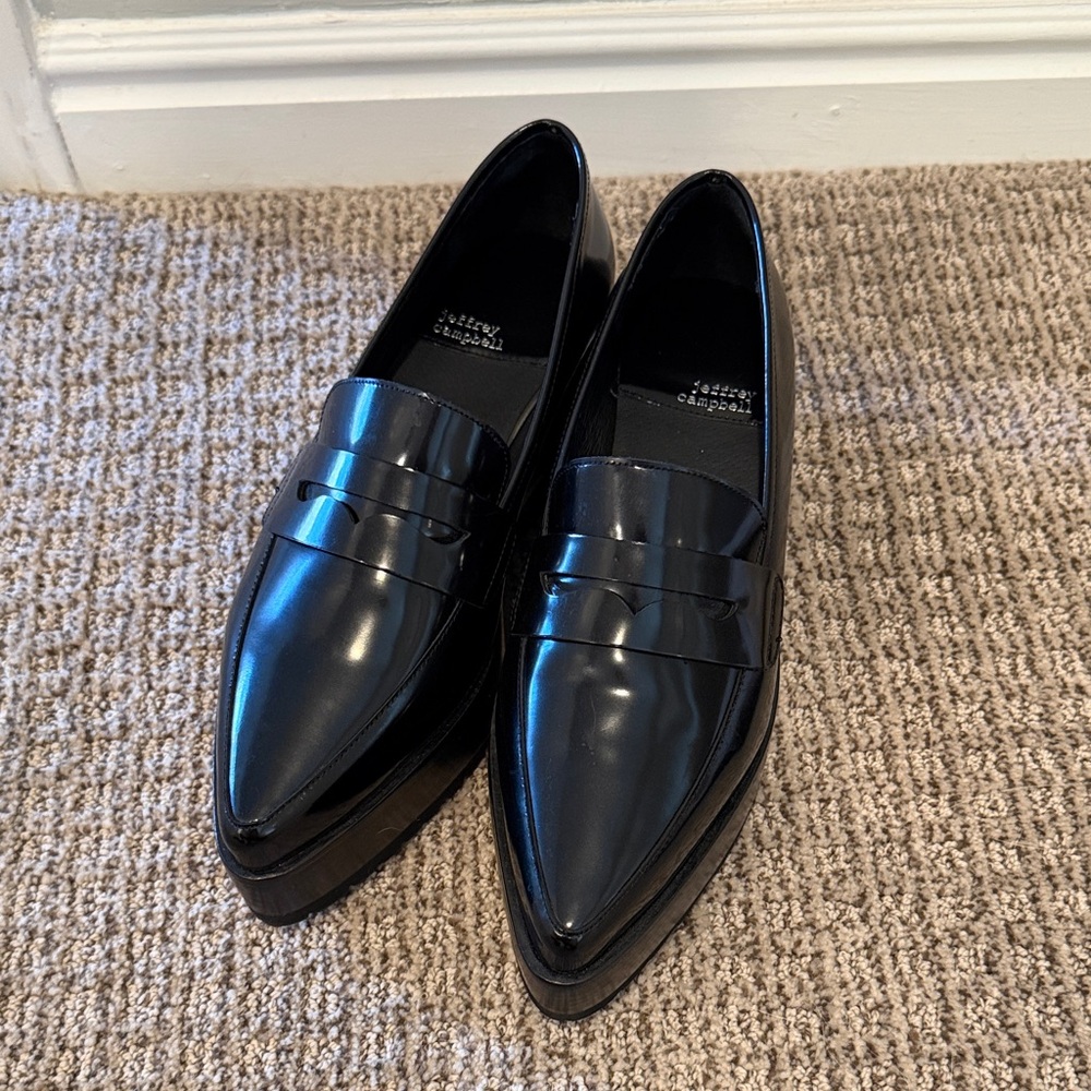 Jeffrey Campbell Black Platform Loafers